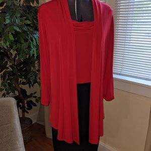 One piece black and red dress